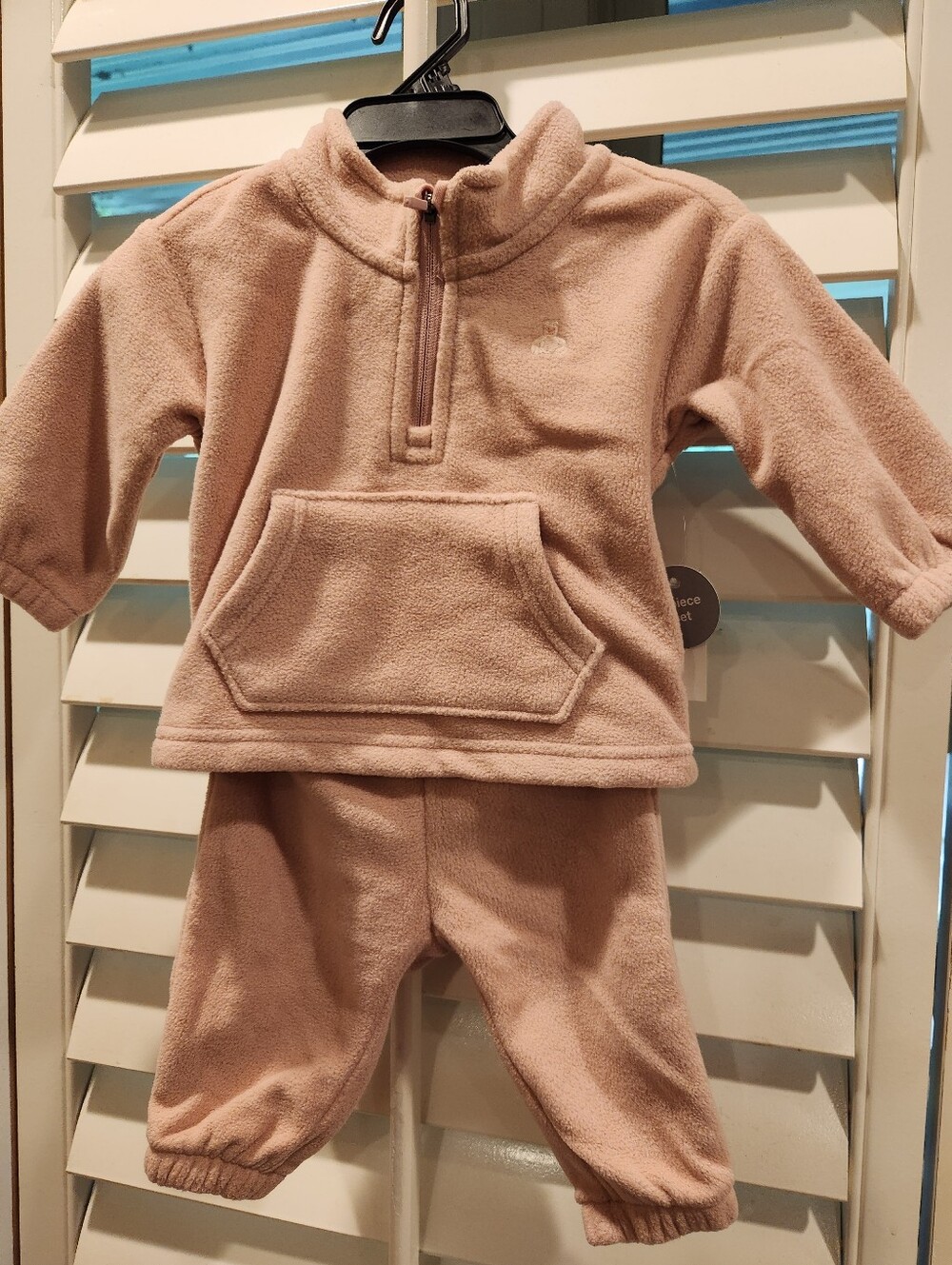 NWT Baby Gap Toddler Fleece Pullover & Pants Set - Blush Pink, Size 3-6M